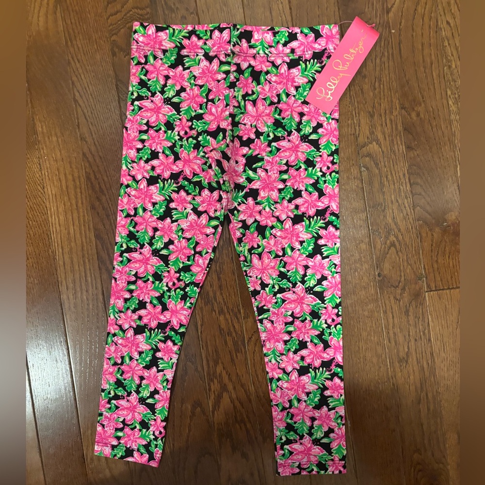 NWT Lilly Pulitzer Pink and Green Floral Leggings
